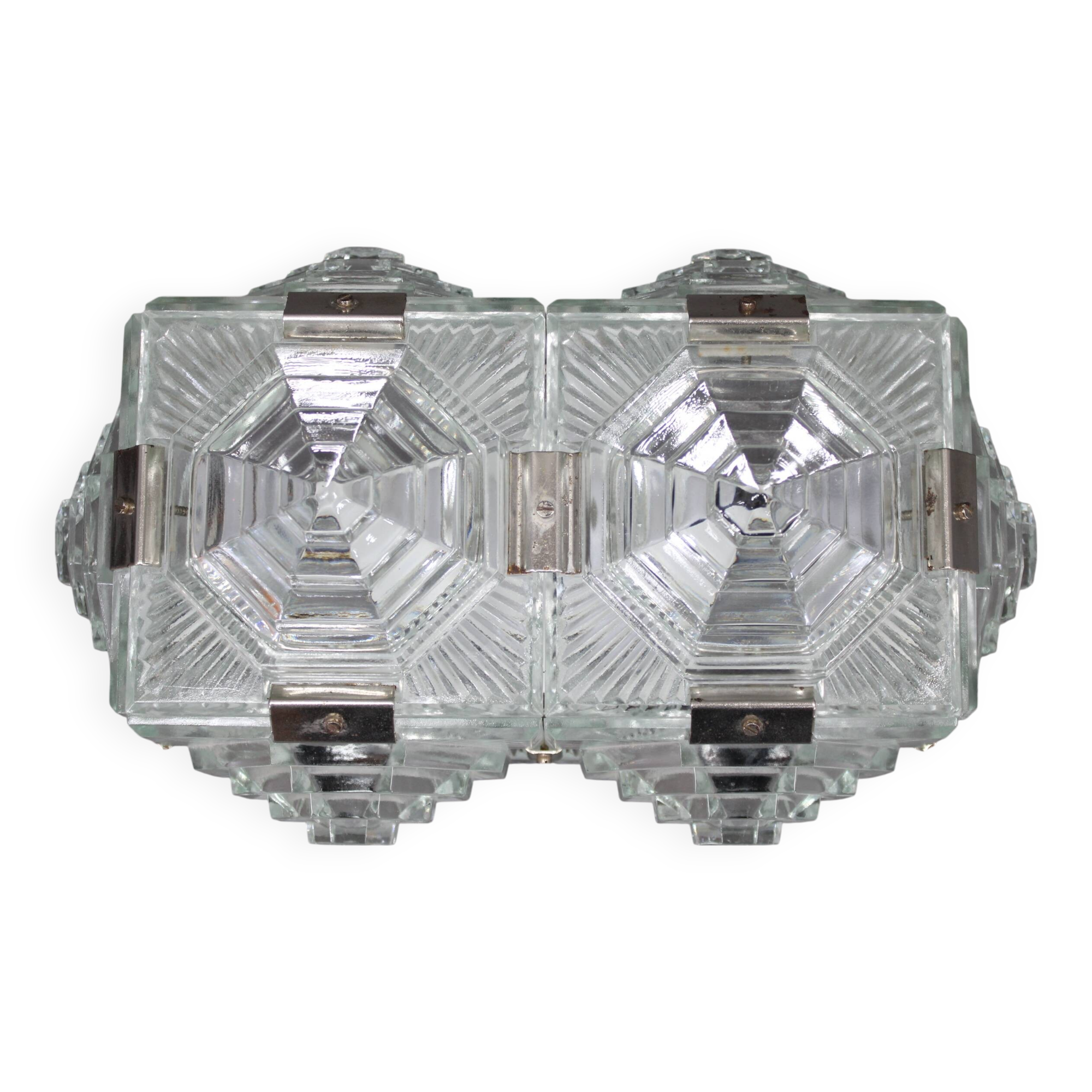 1970s Brutalist Wall Glass Light by Kamenicky Senov, Czechoslovakia