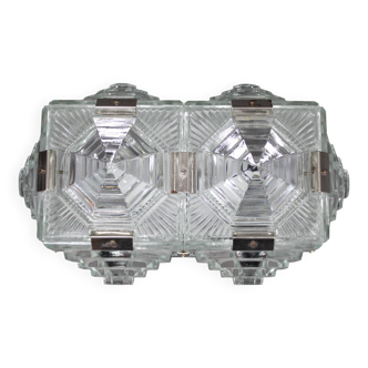 1970s Brutalist Wall Glass Light by Kamenicky Senov, Czechoslovakia
