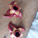 burgundy and gold candle holders