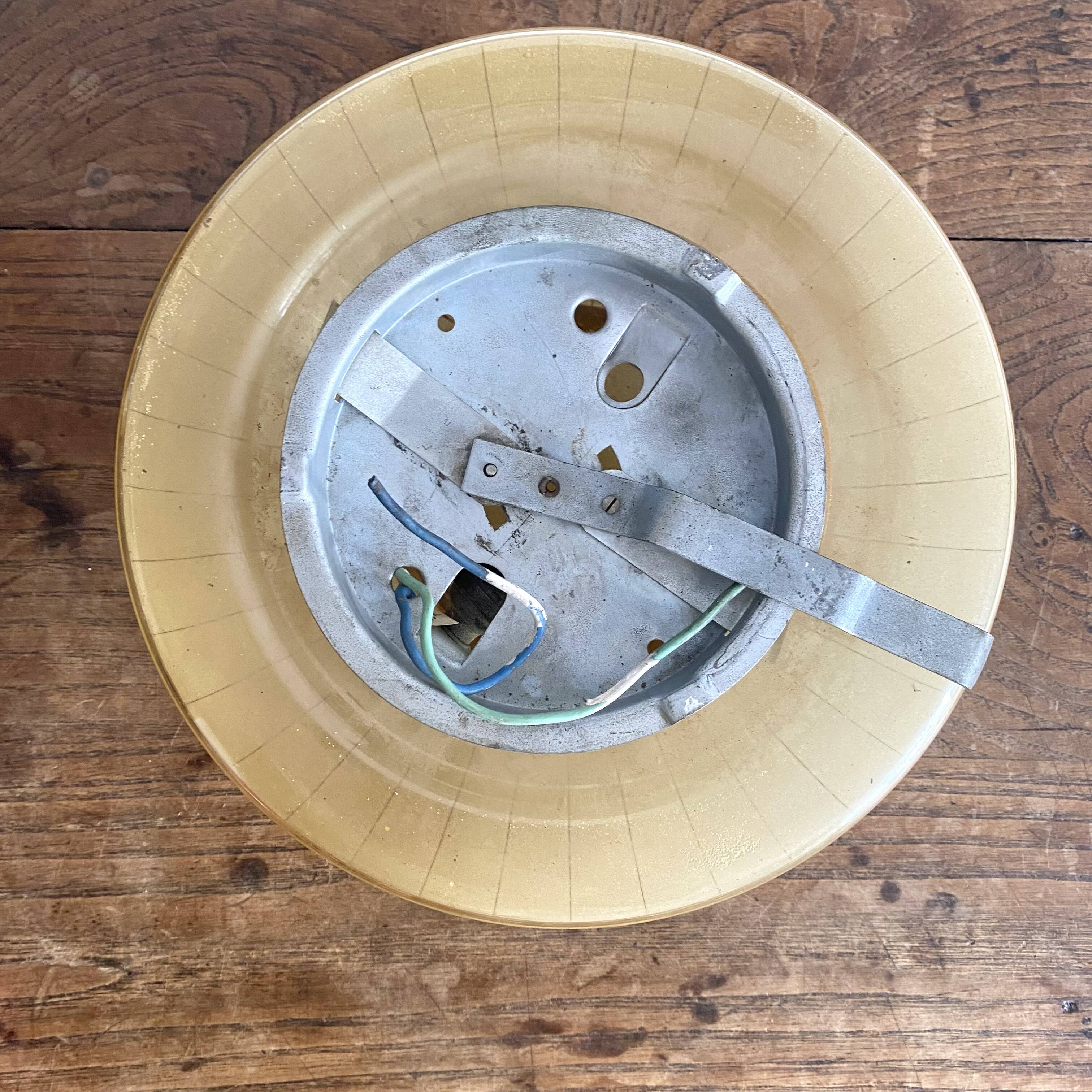 Retro ceiling light in granite glass and gold