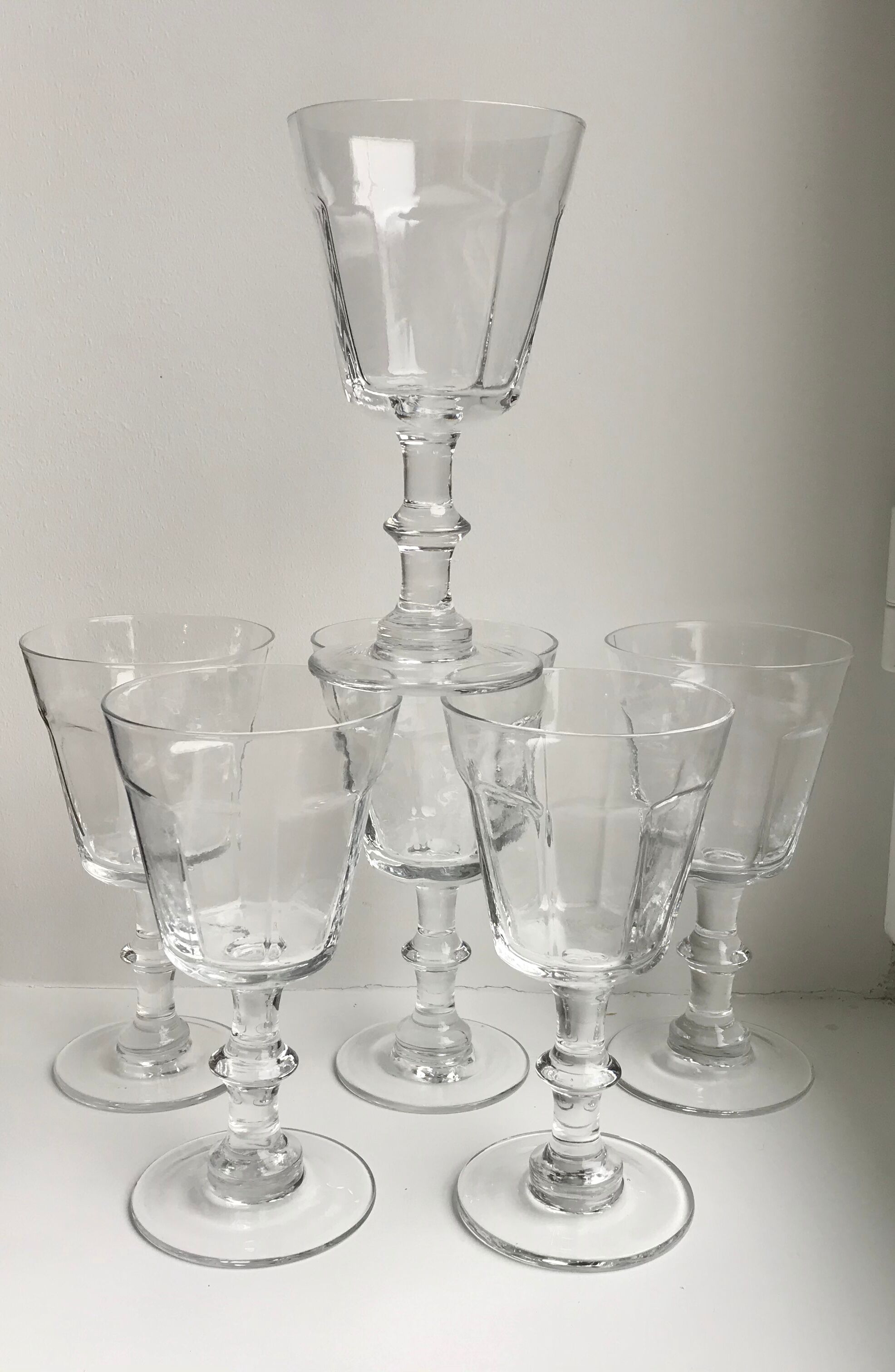 Set of 6 20s moulded glass glasses