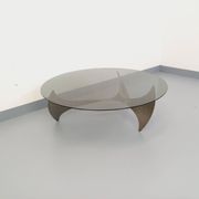 Table basse hélice vintage Propeller de Knut Hesterberg en acier et verre