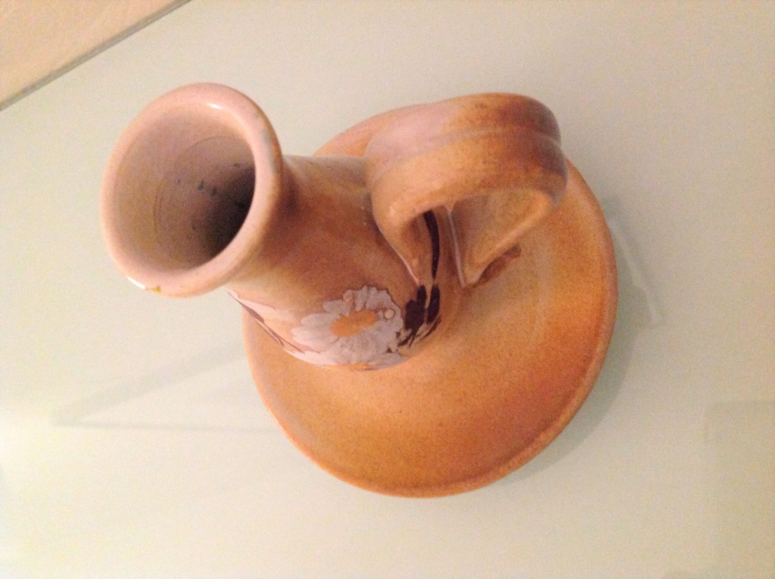 Cellar rat candle holder in beige ceramic from Vallauris, vintage 60s-70s