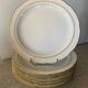 6 fine porcelain dinner plates with gold frieze