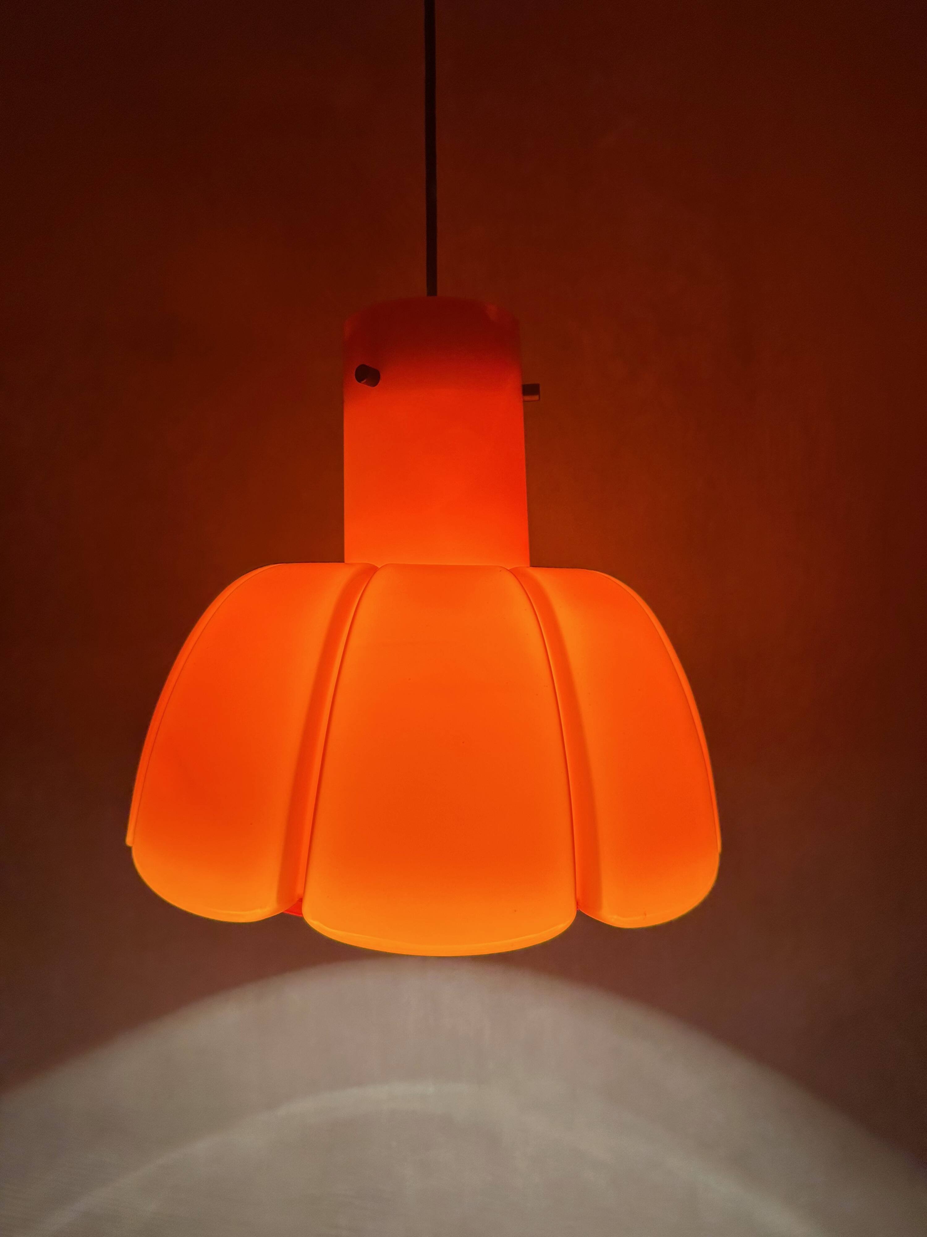 Pendant lamp in the shape of a flower by Glashütte Limburg