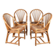 Set of 4 rattan armchairs