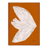 Affiche imprimée en qualité giclée avec illustration d'oiseau blanc en vol - 30x40cm