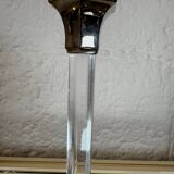 80s silver metal acrylic candle holders