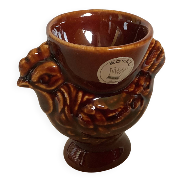Coquetier poule marron royal keramiek