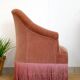 Pink velvet armchair
