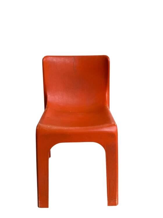 Chaise design orange – Étienne Fermigier (vers 1970)