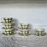 6 tasses à café décor Nappe Moulin Des Loups