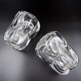 Pair of clear crystal vases by Antonio & Guido Bon for Val St Lambert - 1960s