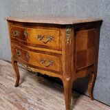 Lady's jump seat commode, curved, Louis XV style made of precious wood.
