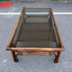 Bamboo coffee table canage and smoked glass