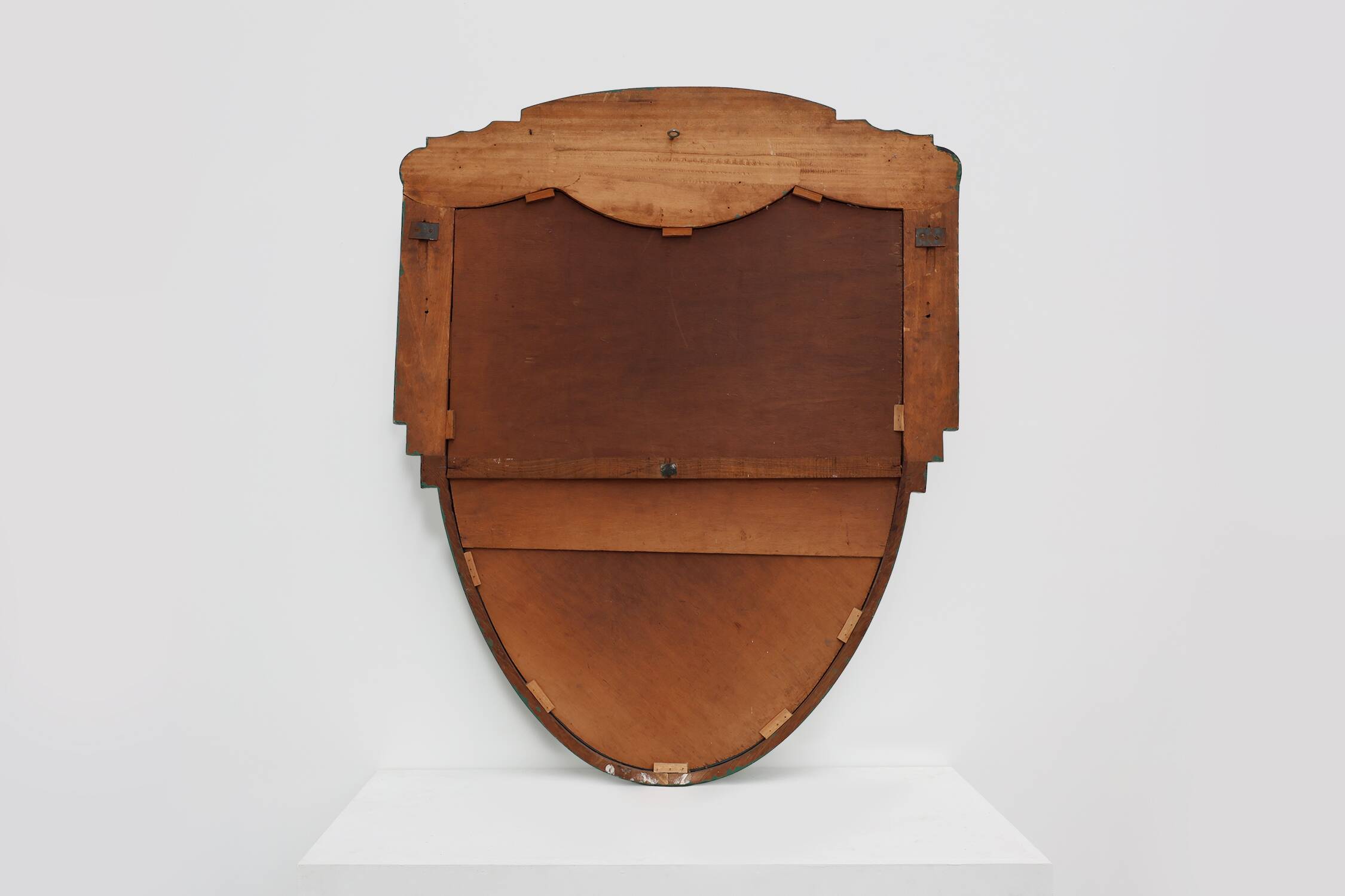 French Art Deco mirror in green carved wood, 1930s