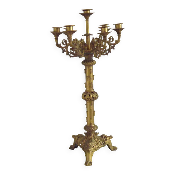 Magnificent French Louis XVI Style Bronze Seven-Light Candelabra LF Paris