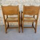 Paire de fauteuils néo-basques, en bois et assise paillée