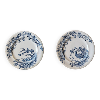 Paire d'assiettes Terre de Fer de la faiencerie Clairefontaine JS & cie, modèle Chasse