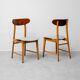 Vintage dining table set with 6 wooden chairs from the 1960s modernism