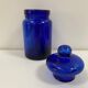 Bocal vintage en verre bleu cobalt