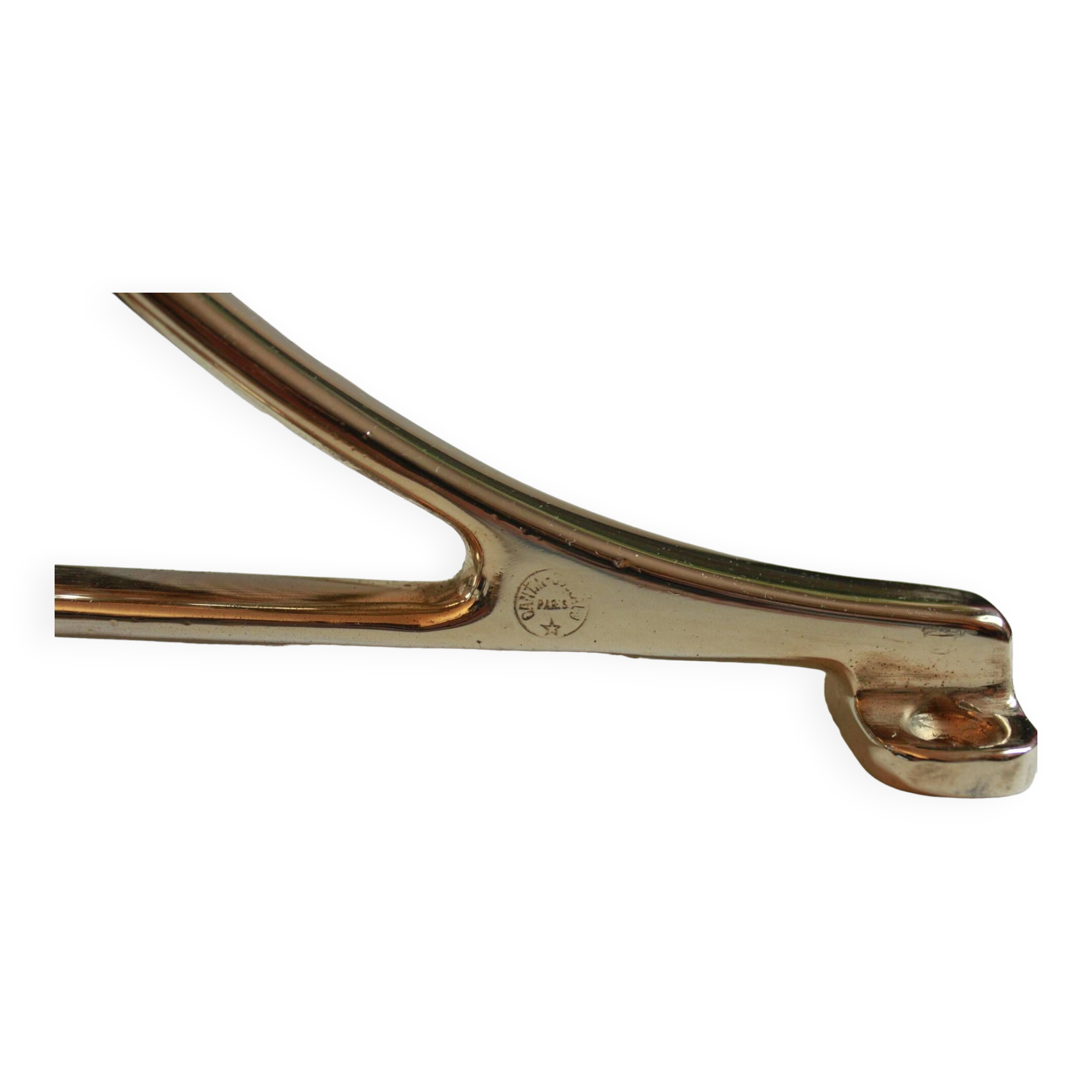 Old brass train luggage rack