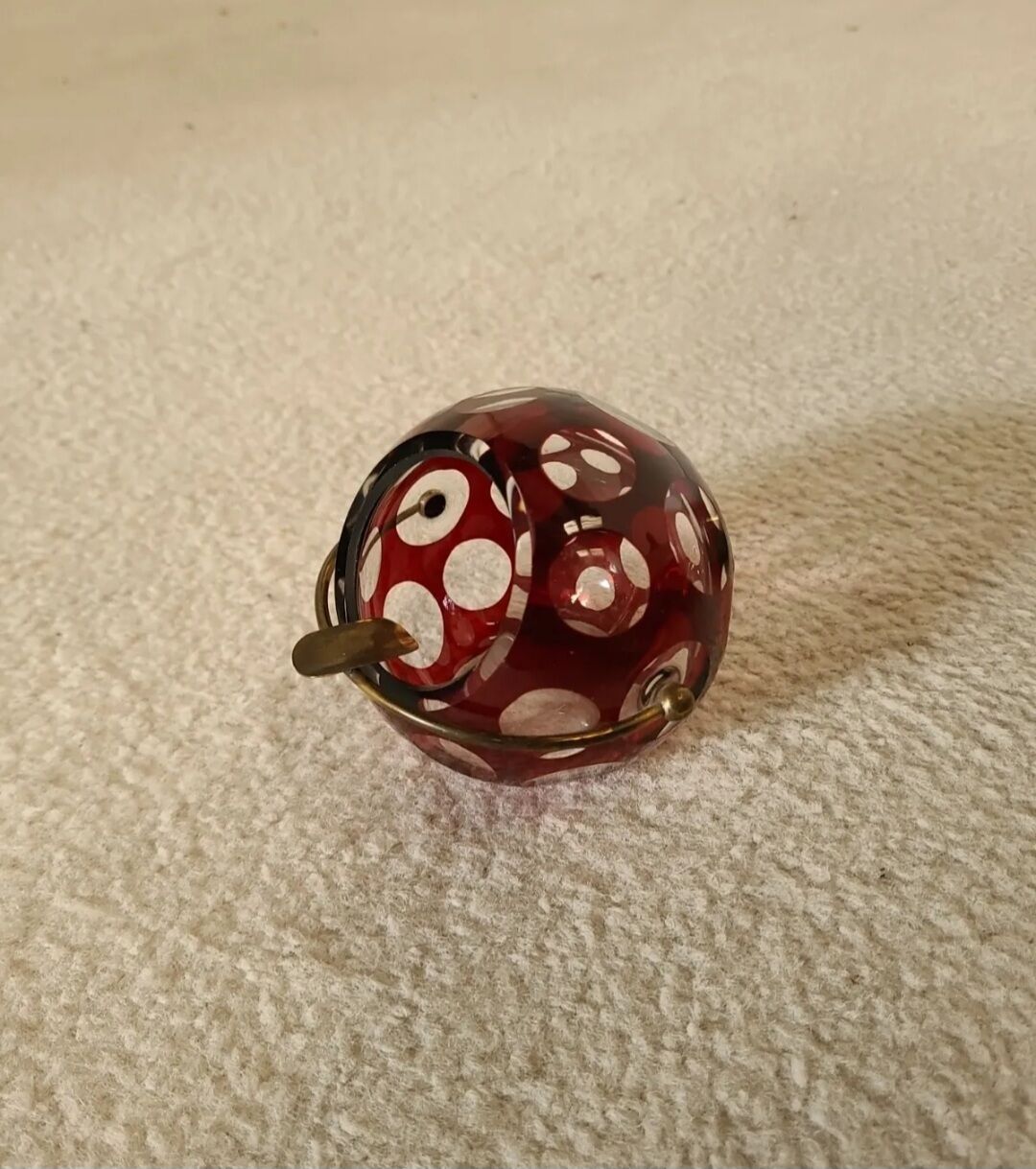 Ashtray in glass and brass 1960s