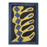 Henri matisse : découpage sur fond bleu - lithographie signée