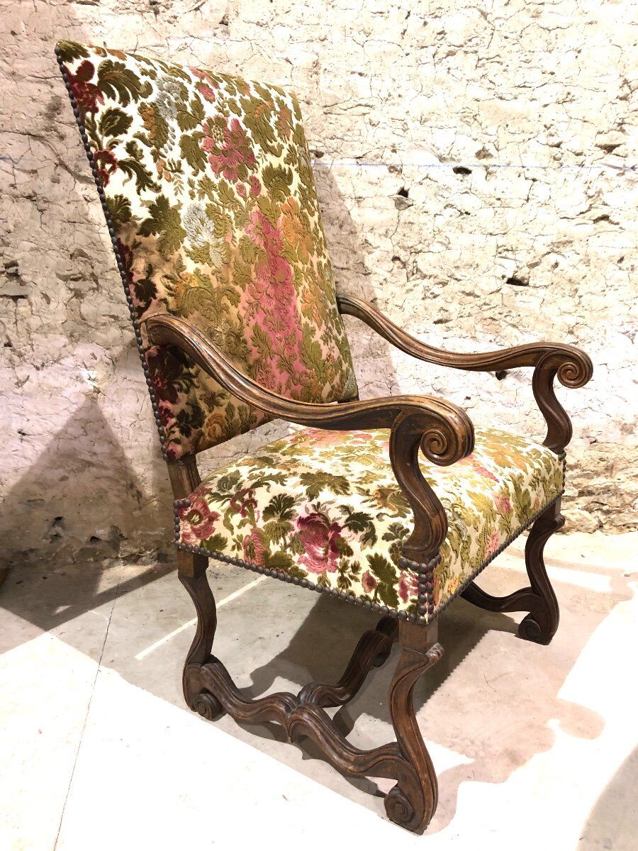 Louis xiv style armchair, 19th century