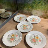5 vintage flower plate 20,5cm