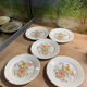 5 assiette vintage fleurs 20,5cm