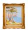 Oil painting of the Mediterranean coast with a high-quality Baroque frame.