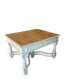 table bureau relookée style campagne chic en chêne massif