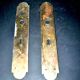 Set of 2 vintage hardware handle lock entries in gold-plated brass with pearl decor