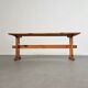Scandinavian modern solid pinewood benches and dining table, 1970s