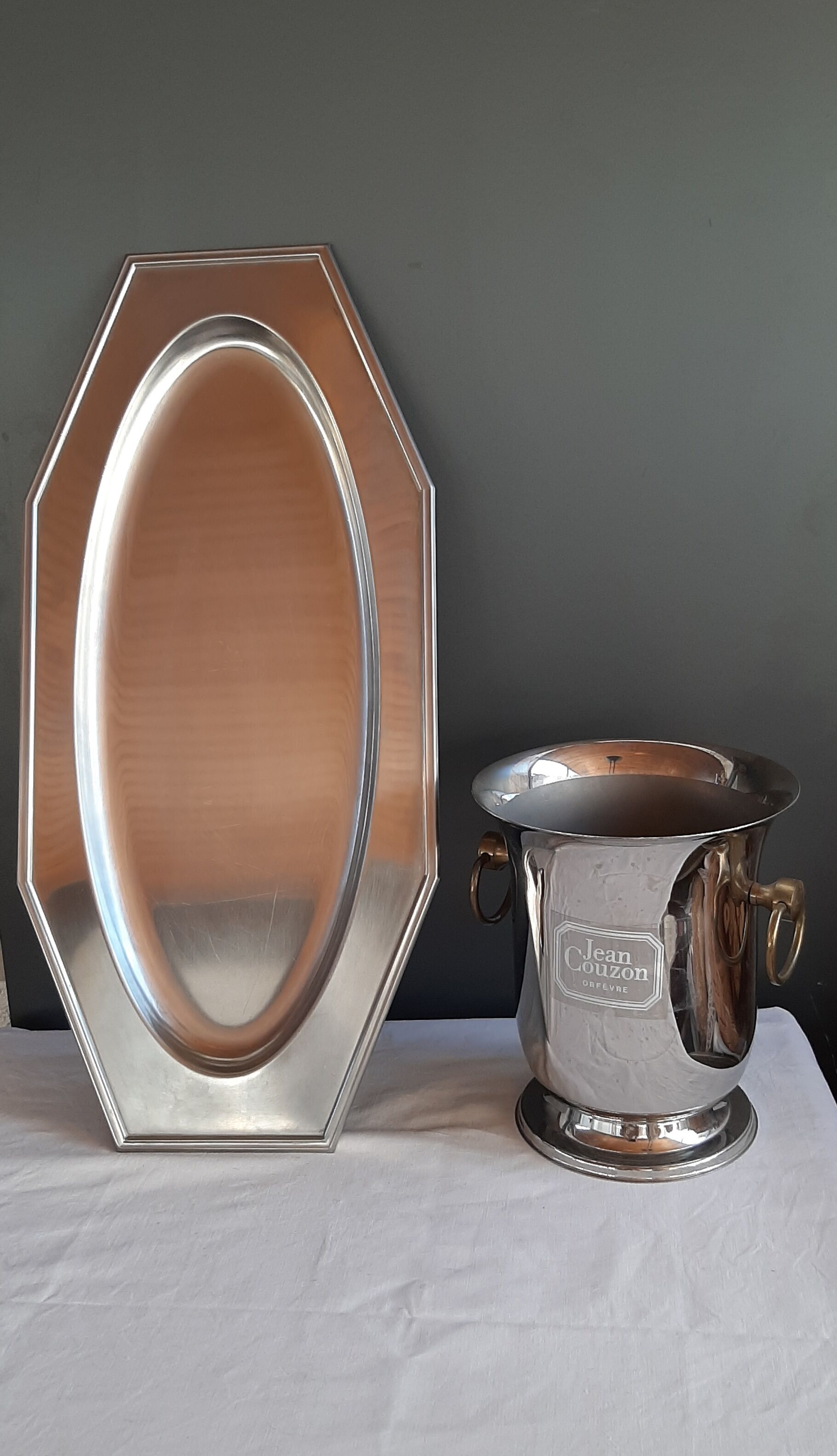 Plat octogonal inox Jean Couzon