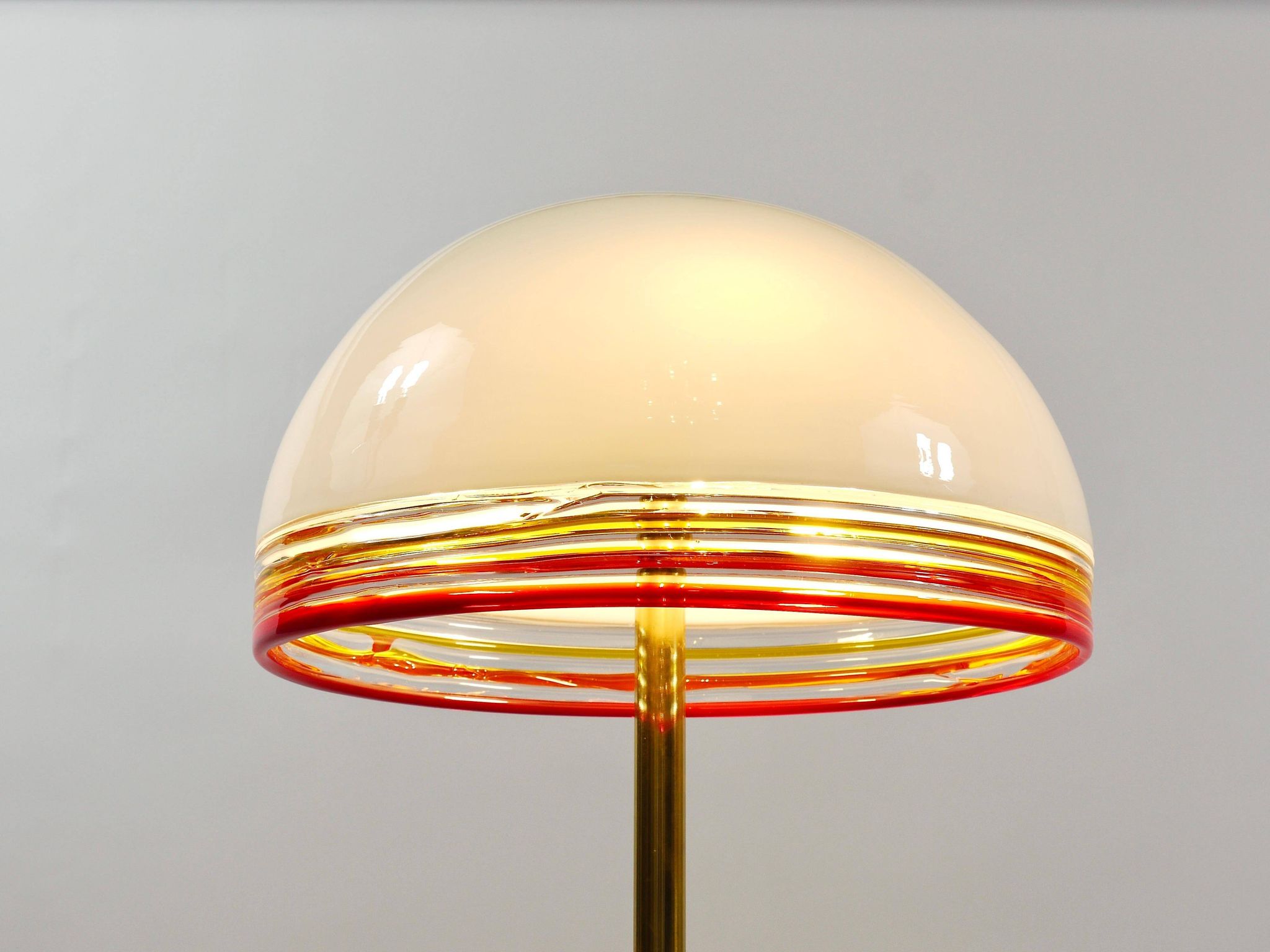Roberto Pamio Febo floor lamp in marble, brass, and Murano glass by Leucos Italy.