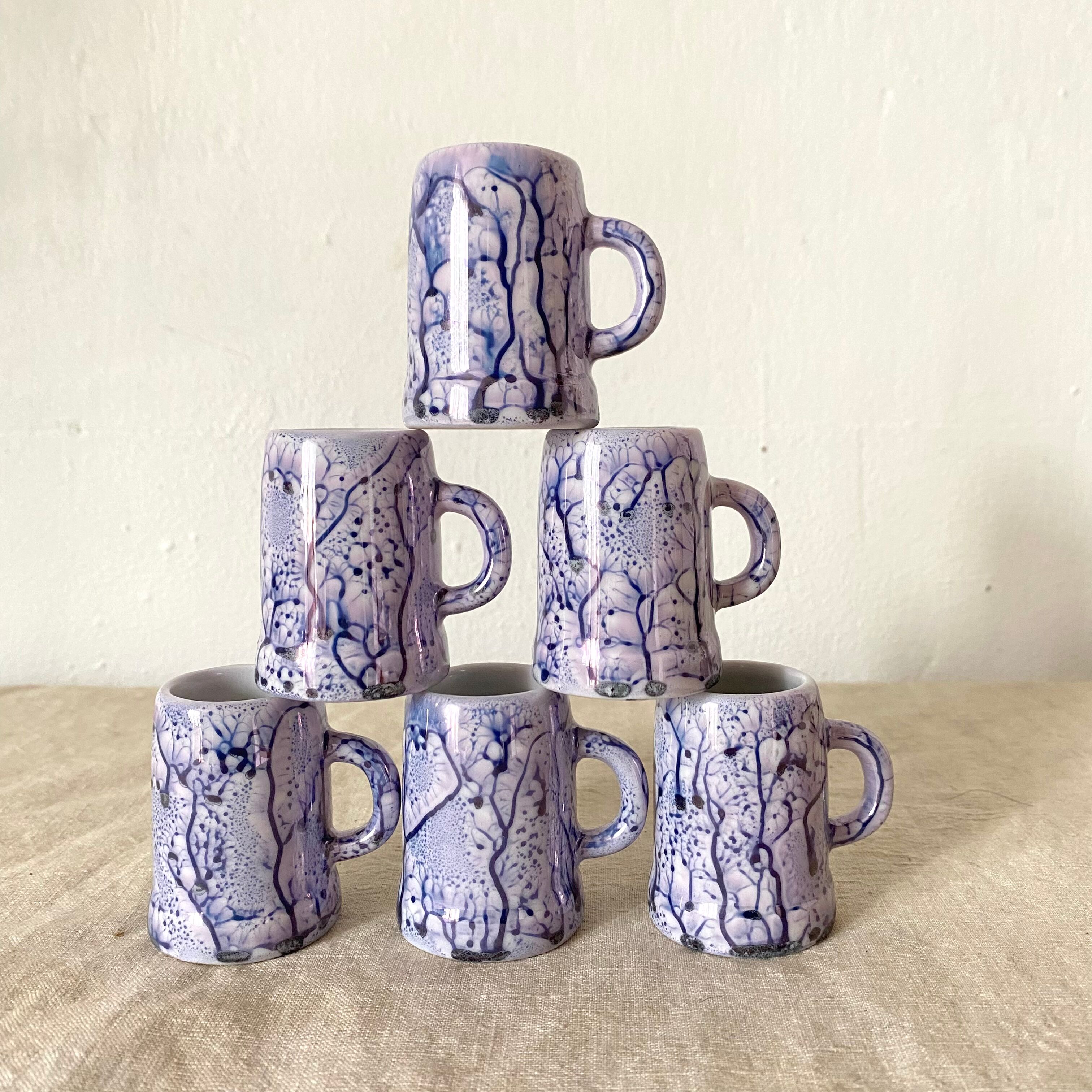 Marbled ceramic mugs