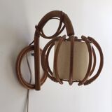 Wall lamp in rattan from the 50