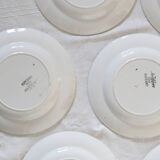Set of 6 Sarreguemines flat plates, Rostand pattern