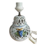Openwork lamp base from the Malicorne Art pottery