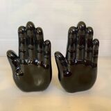 Pair of black hand bookends
