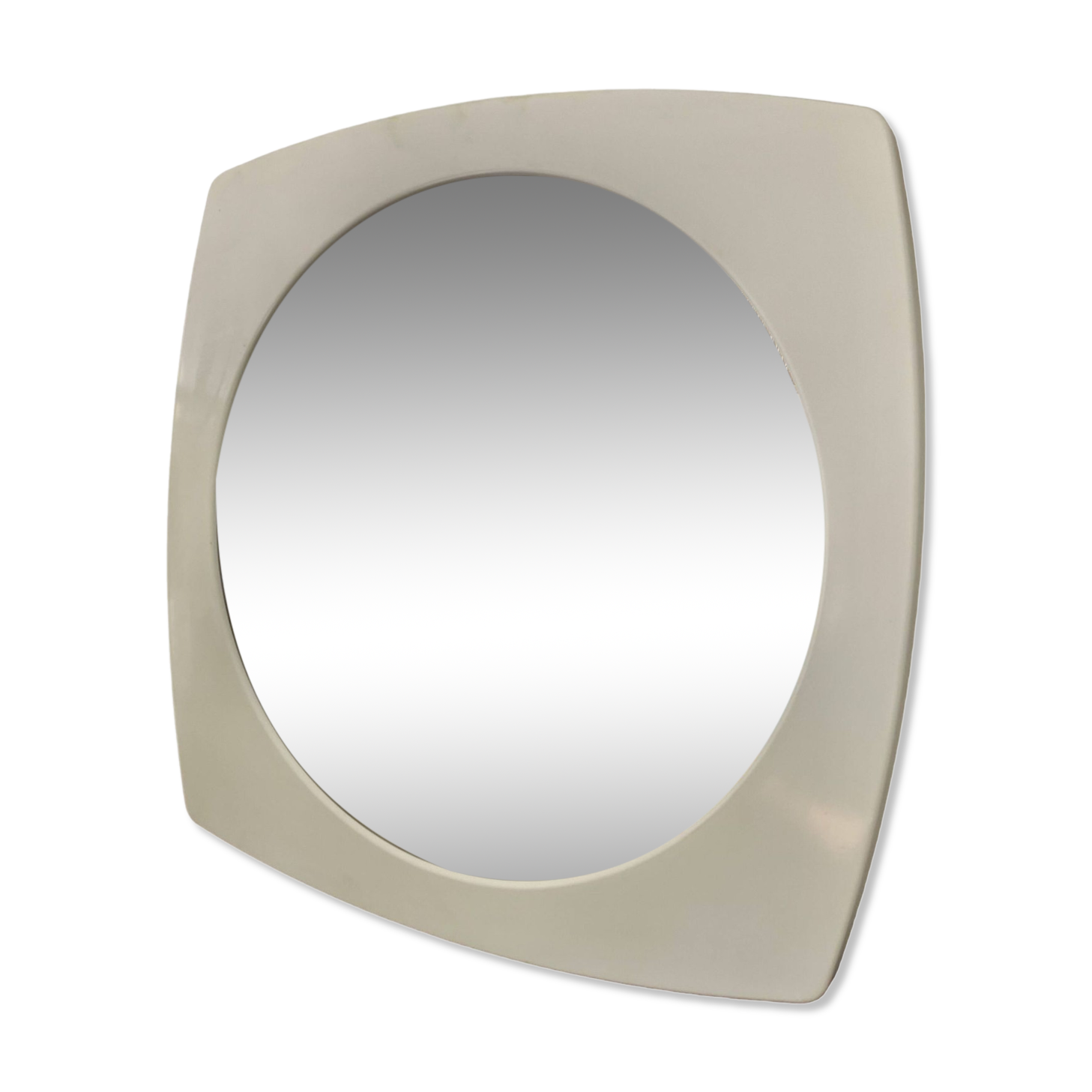 Vintage 70s-Magnificent white square mirror-Syla