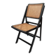 Chaise pliante en bois et cannage