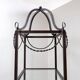 Pair of vintage pagoda-style shelves in black metal