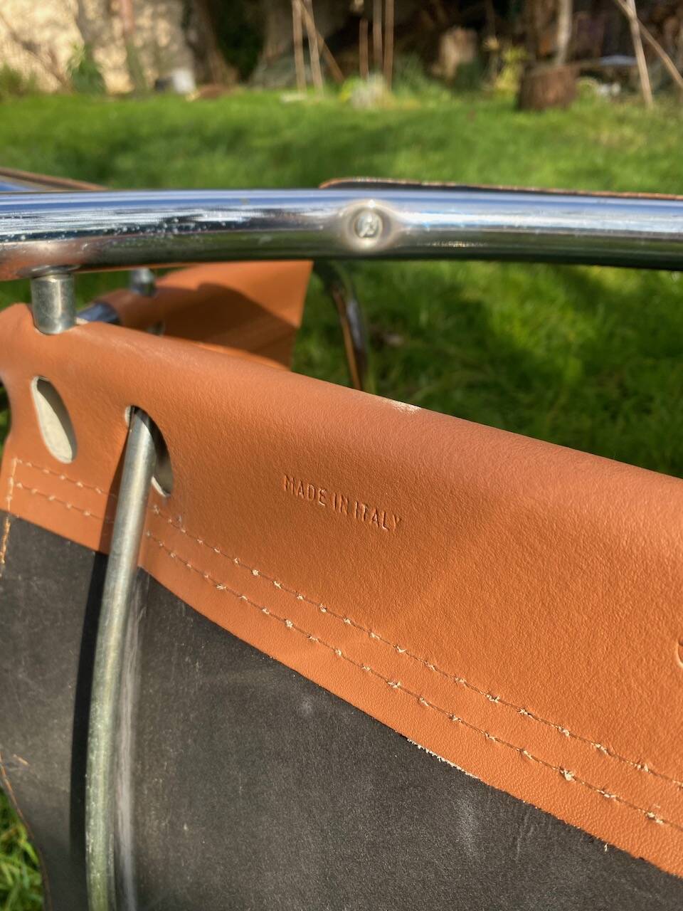 Pair of chrome armchairs, vintage circa 70