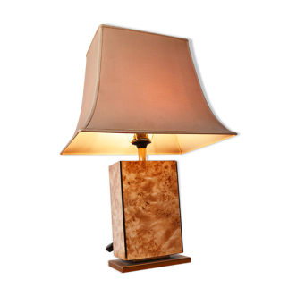 Vintage burl wood table lamp, 1970