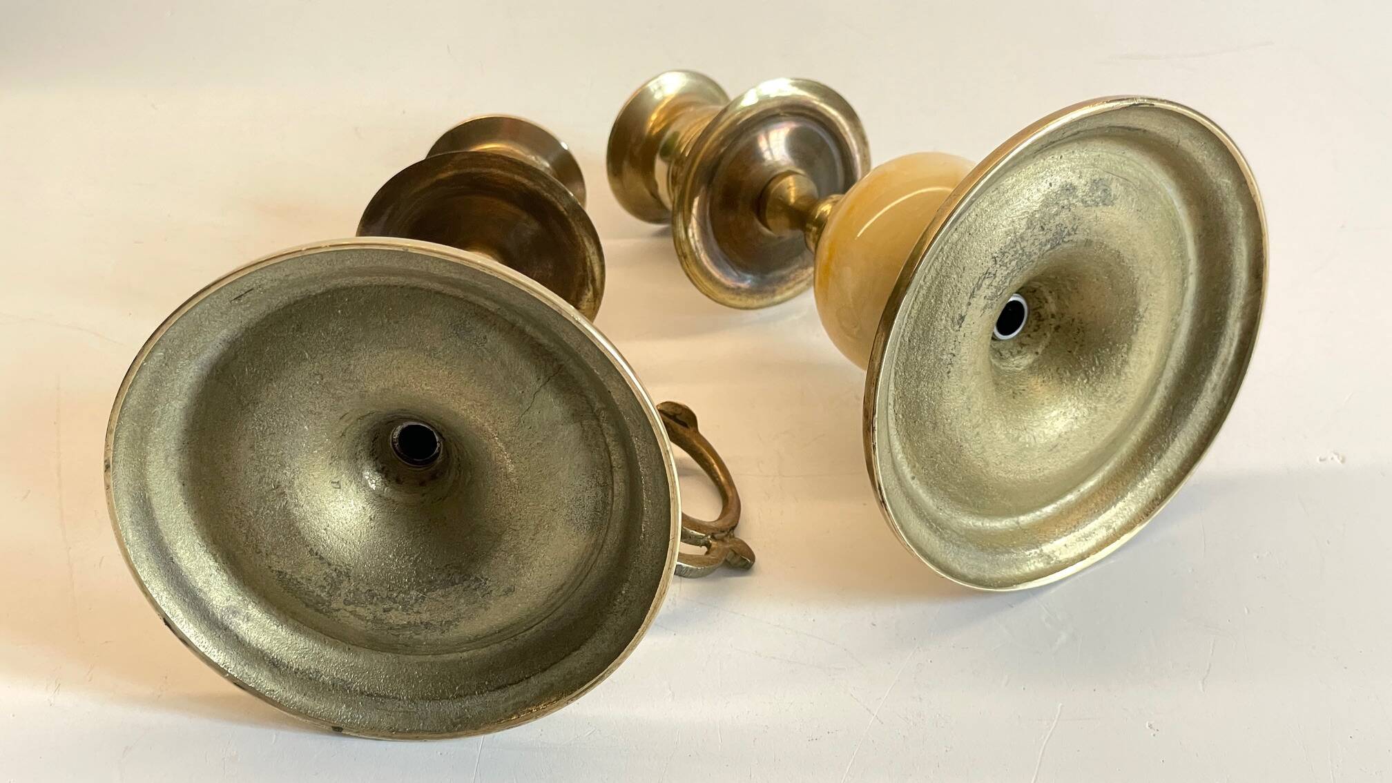 BOUGEOIRS Vintage Onyx Marble and Brass