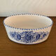 Ceramic pot blue floral decoration vintage signed modra