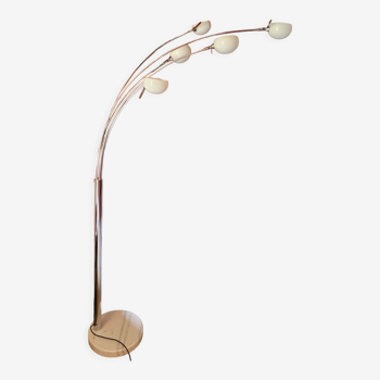 Lampadaire muguet 5 globes opaline